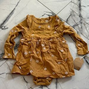 Floral Mustard Kids Romper